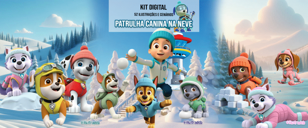 Kit Digital Patrulha Canina na Neve - Imagem 1