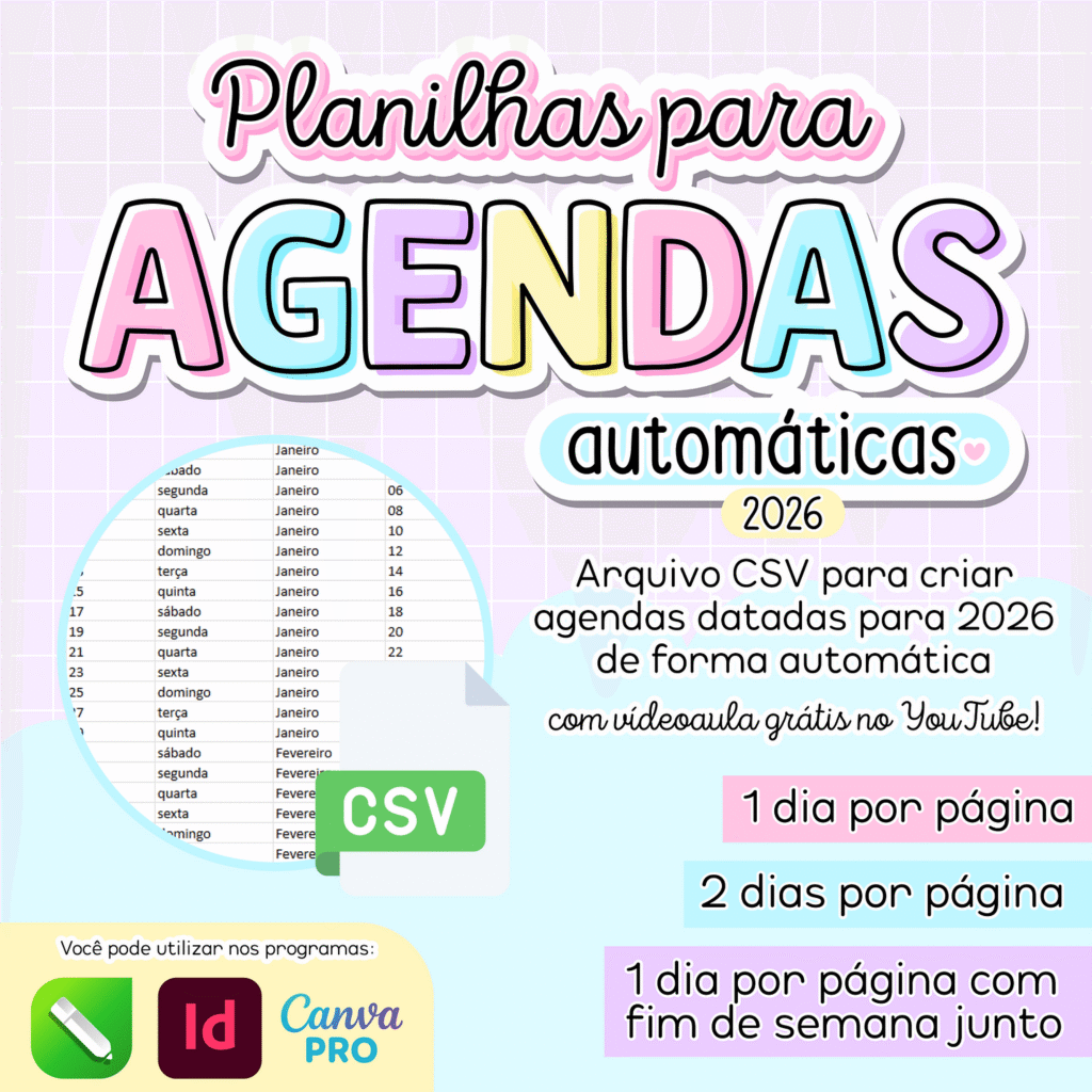 Planilhas para Agendas 2026 - Imagem 1