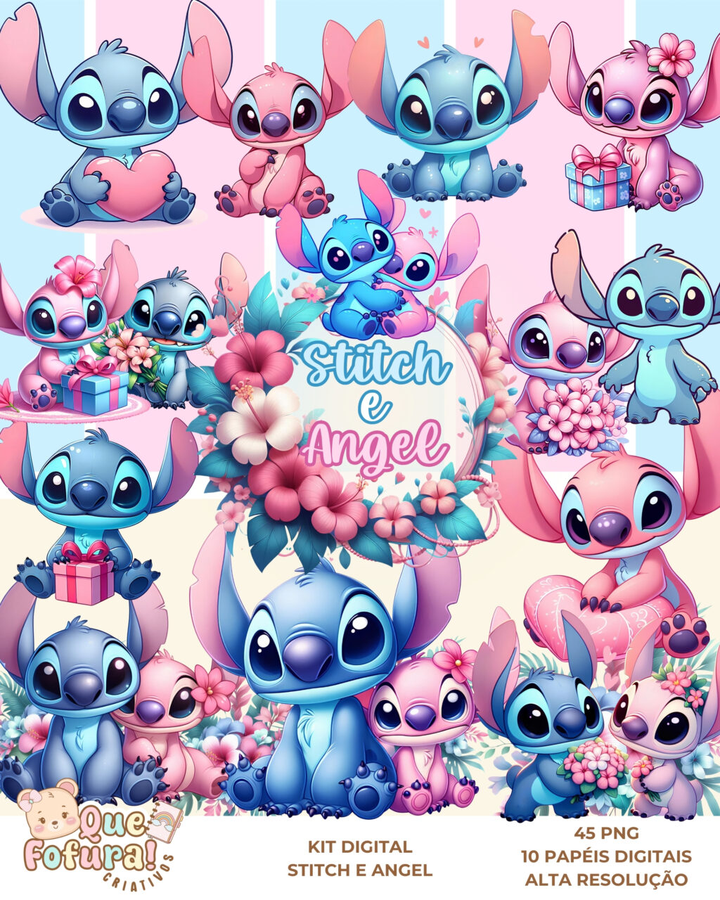 Kit Digital Stitch e Angel - Imagem 1