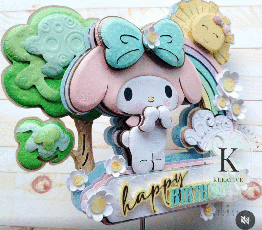 ARQUIVO DE CORTE TOPO DE BOLO MY MELODY - Imagem 1