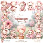 Kit Digital Ursinha Baby - Aquarela