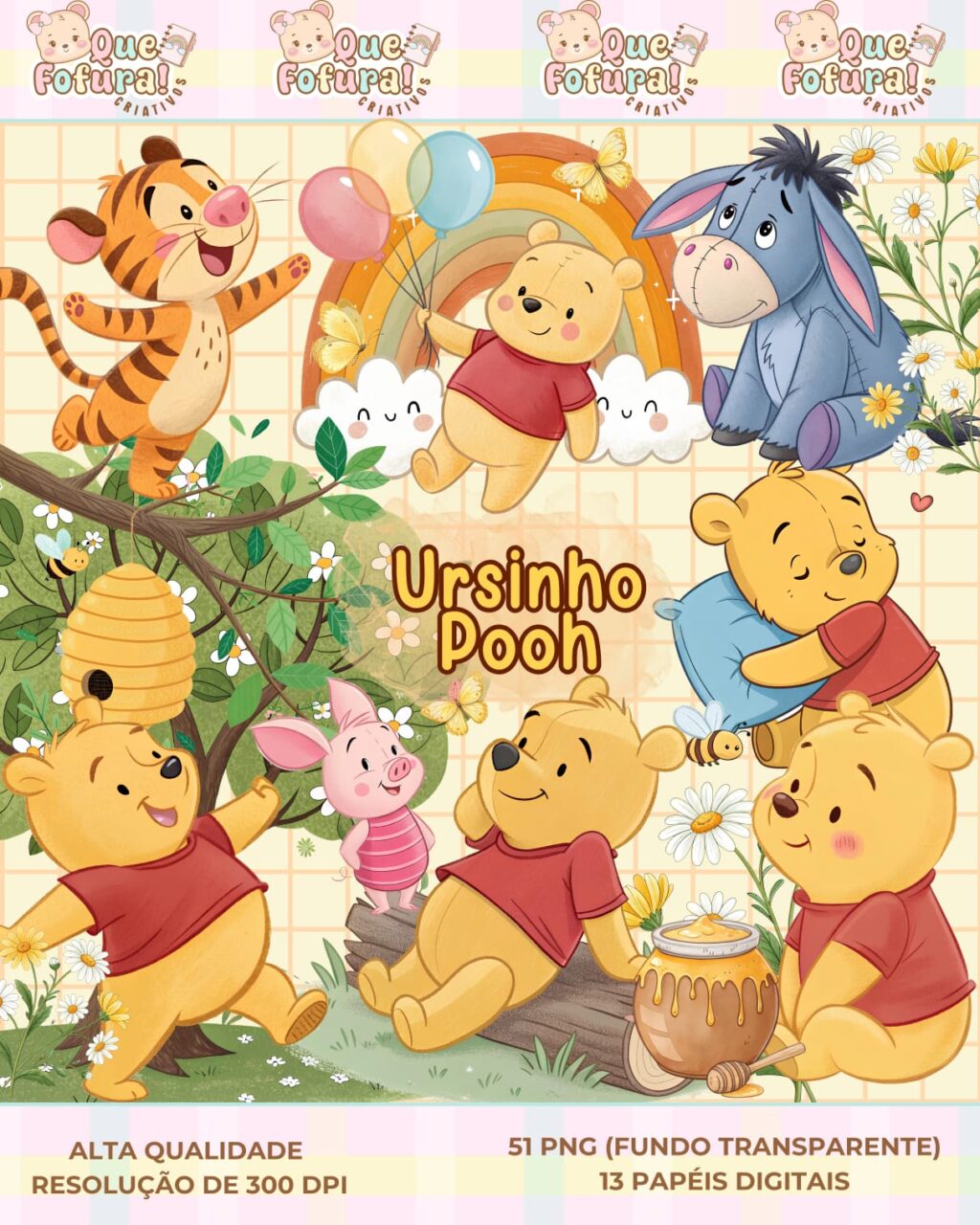 Kit Digital Ursinho Pooh - Imagem 1