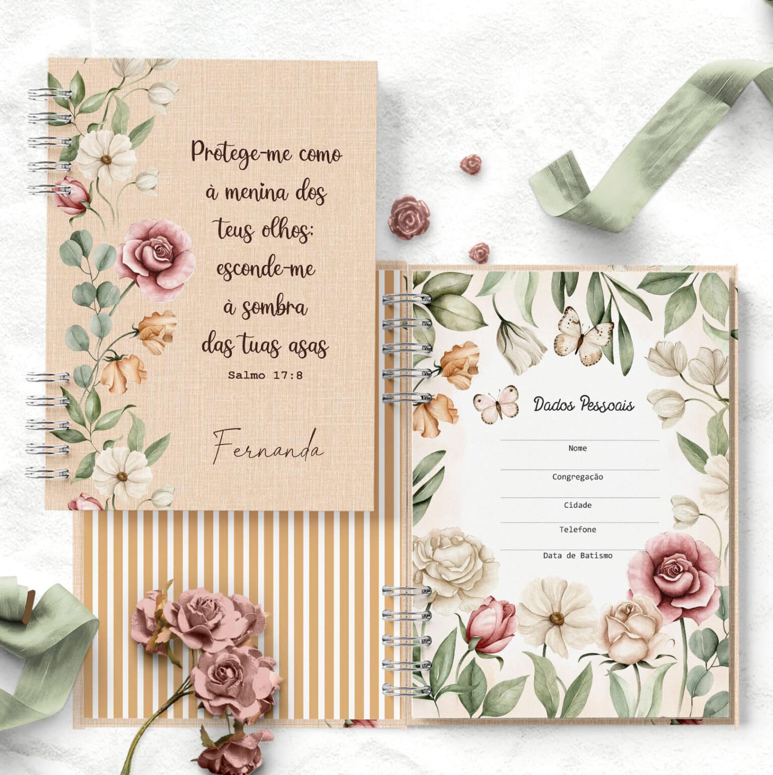 ARQUIVO COMBO 6 Agendas 2026 e Permanente COM e SEM HORÁRIOS Floral Romântico - Imagem 5