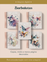 Caderno A5 Wire-o Borboletas