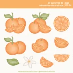 Kit Digital Laranjinha – Cliparts em aquarela - Imagem 4
