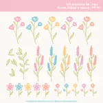 Kit Digital Flores – Cliparts em aquarela - Imagem 2