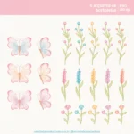Kit Digital Flores – Cliparts em aquarela - Imagem 4