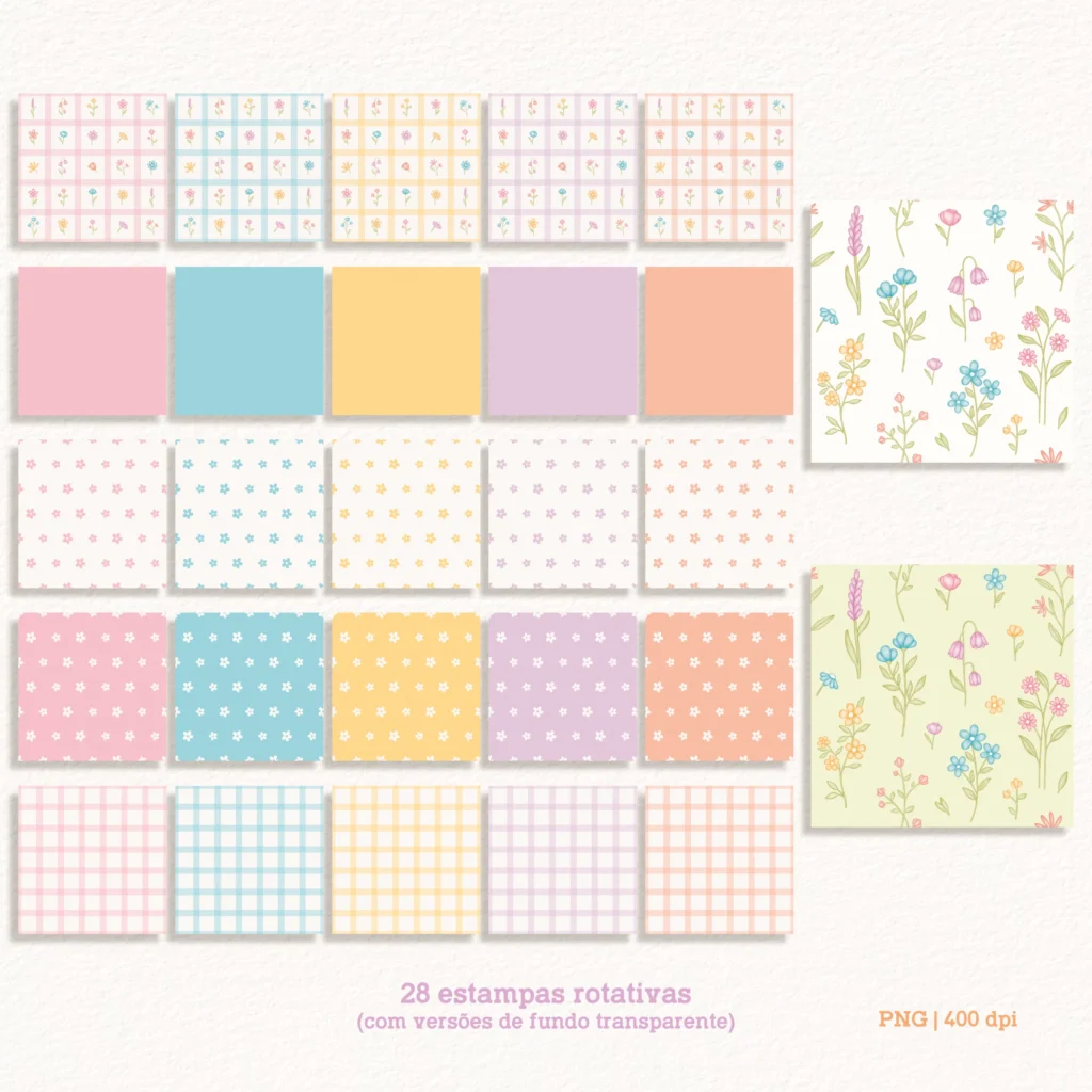 Kit Digital Flores – Cliparts em aquarela - Imagem 8