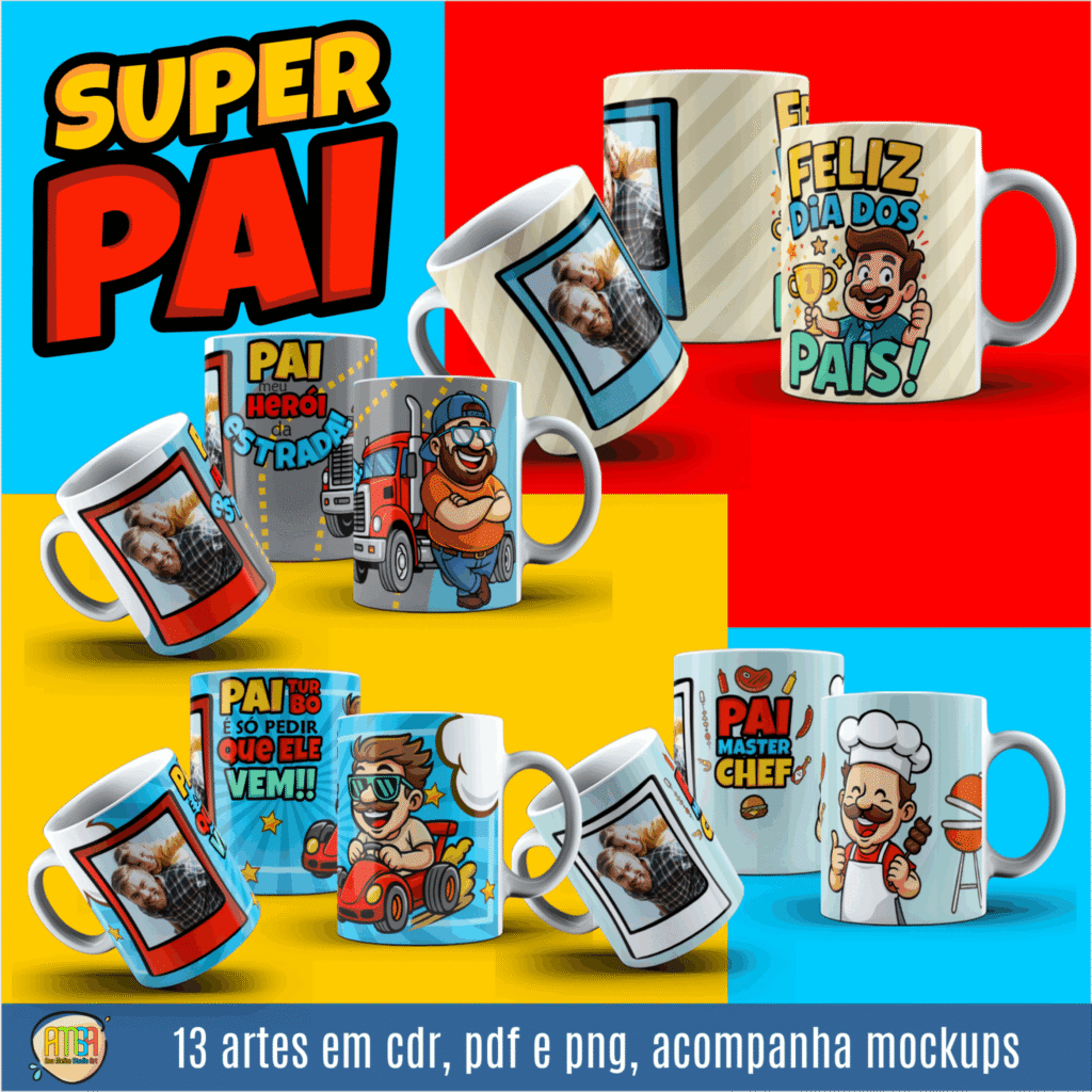 COMBO PAI CARTOON PARA SUBLIMAÇÃO - Imagem 12