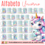ESTAMPAS ALFABETO UNICÓNIO CANECAS - Imagem 2