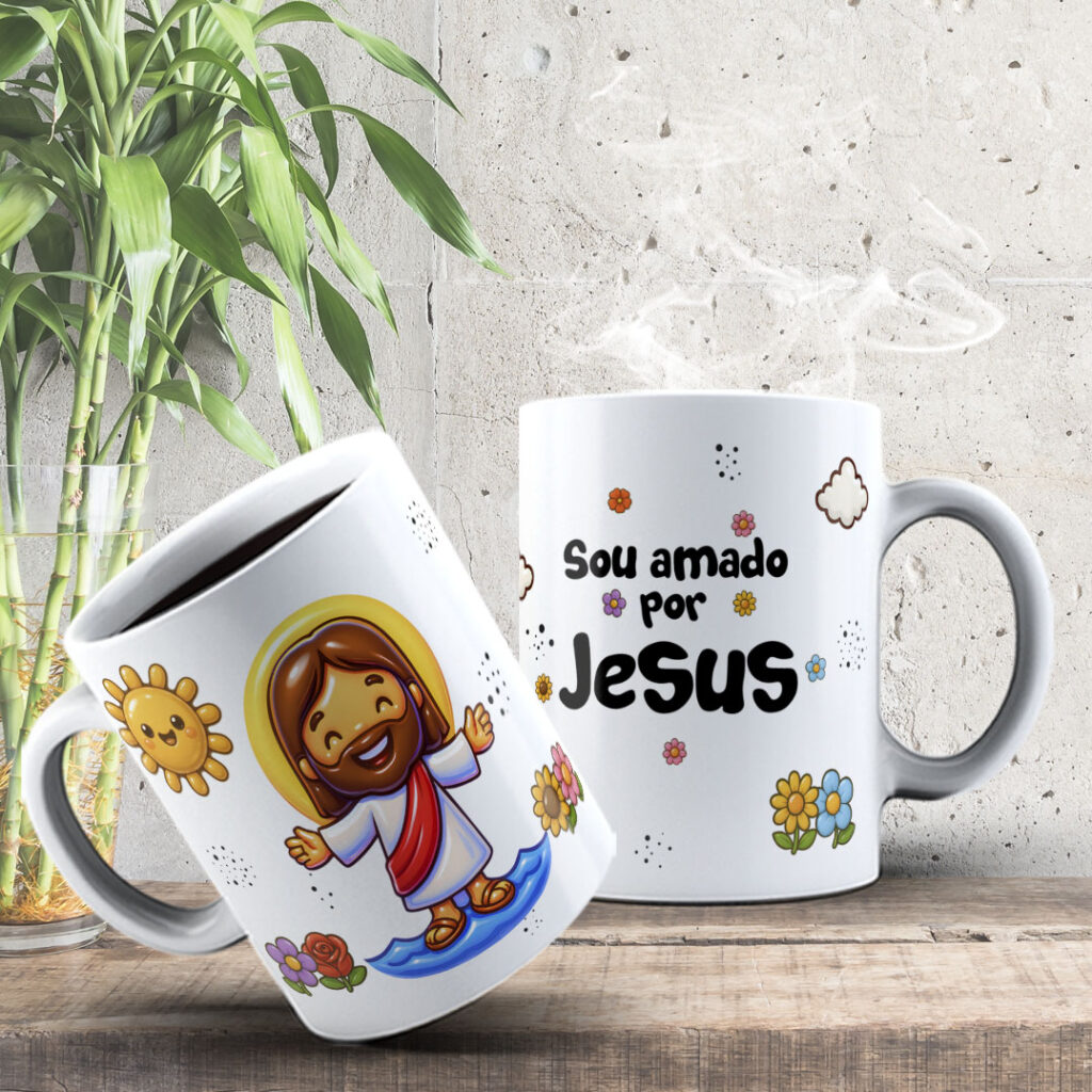 ESTAMPAS JESUS É AMOR CANECAS - Imagem 4
