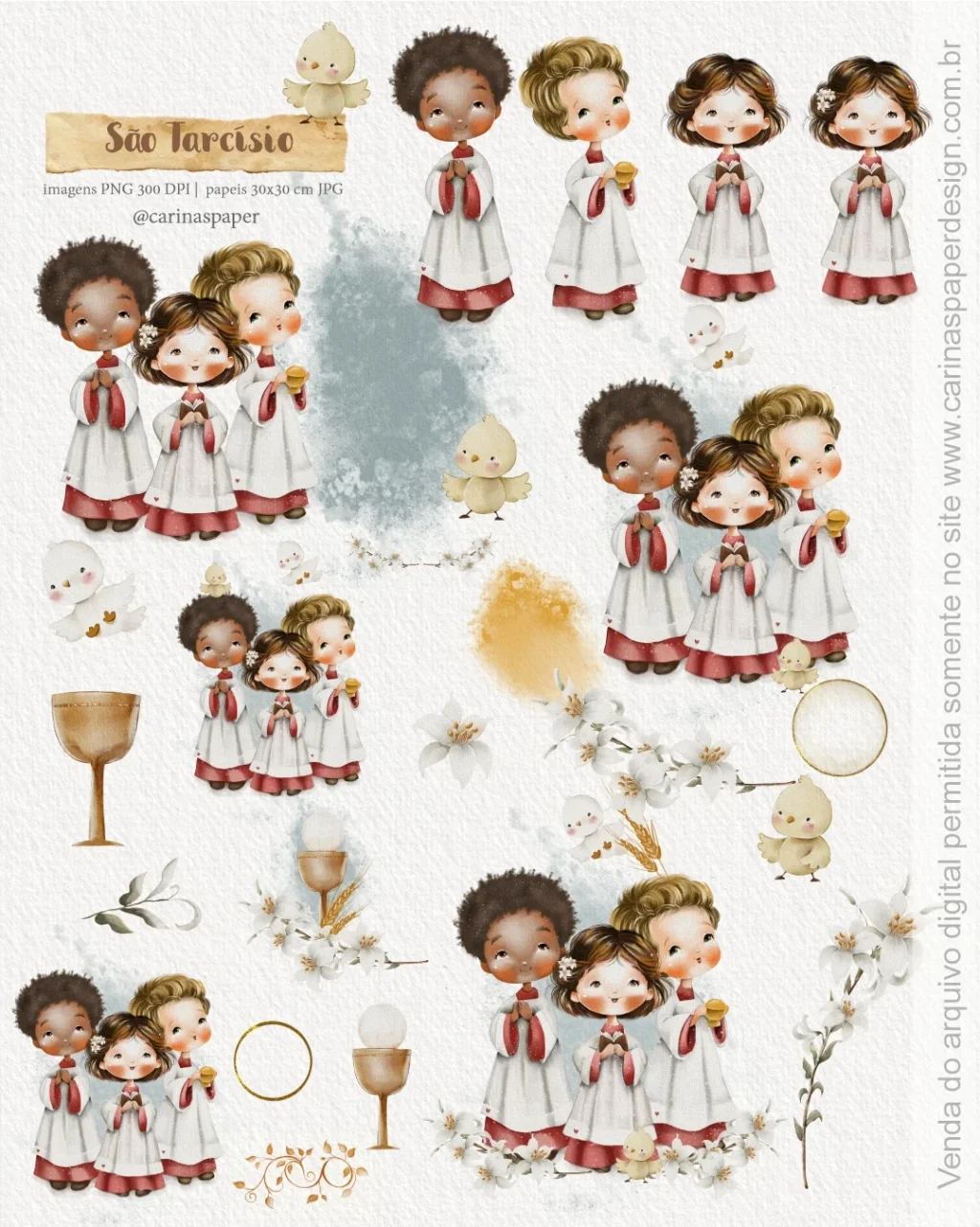 Kit Digital Ilustrações São Tarcísio + Convite e livrinho de oração São Tarcísio - Imagem 16