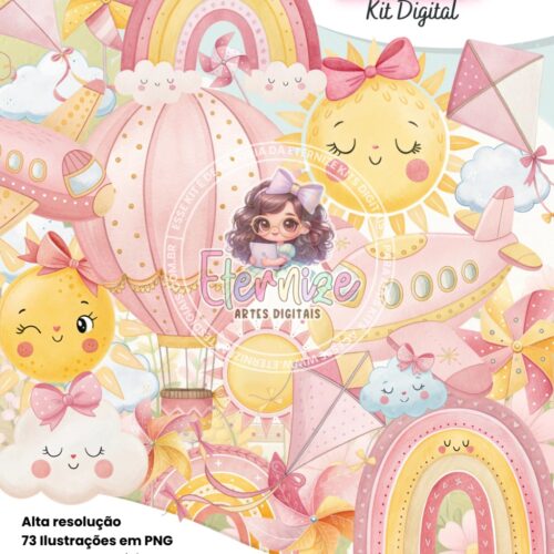 Kit Digital Volta ao Sol Rosa Candy