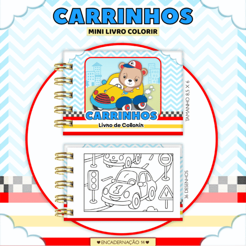 Livro de Colorir - Carrinhos