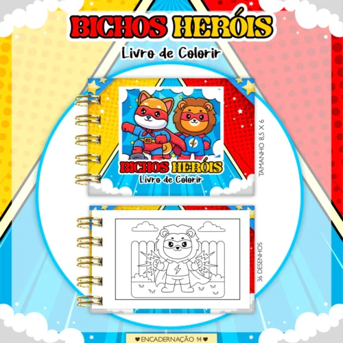 Livro de Colorir Bichinhos Herois