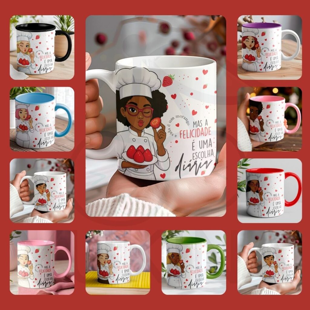 Arte Caneca Morango do Amor (Confeiteira) - Imagem 1