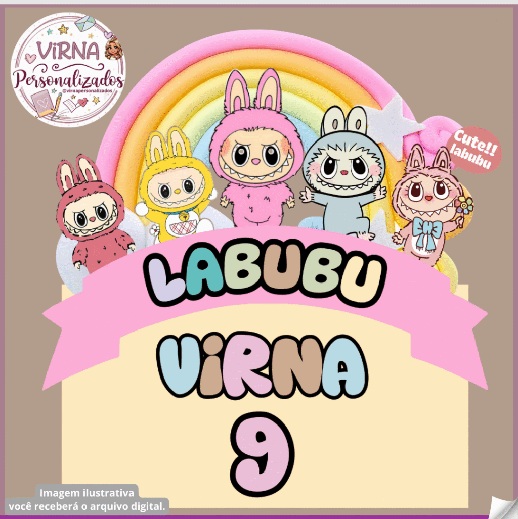 Arquivo Digital Topo de Bolo LABUBU - Imagem 1