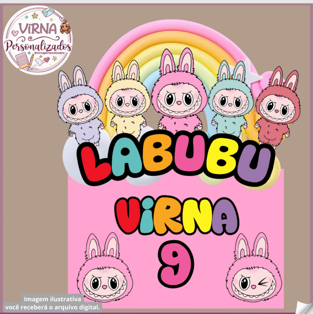 Arquivo Digital Topo de Bolo LABUBU - Imagem 1