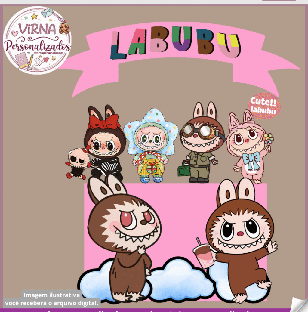 Arquivo Digital Topo de Bolo LABUBU - Imagem 1