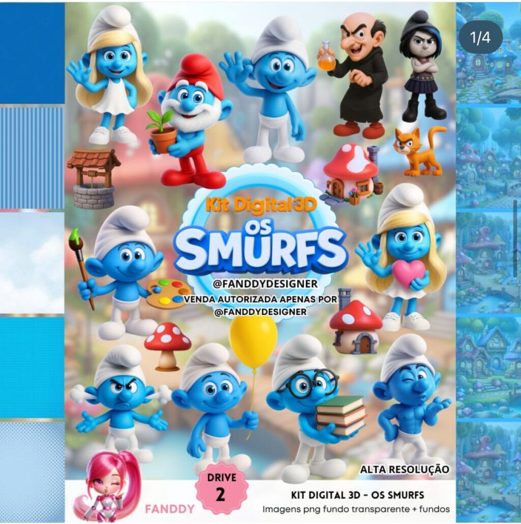 Kit Digital OS SMURFS - Imagem 1