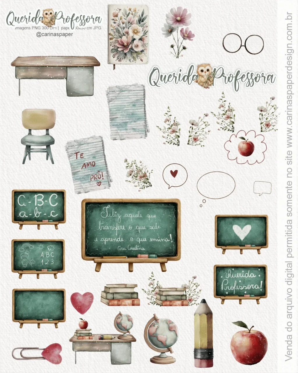 Kit digital de ilustrações Querida Professora 5 - Imagem 6