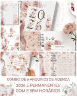 ARQUIVO COMBO 6 Agendas 2026 e Permanente COM e SEM HORÁRIOS Refúgio