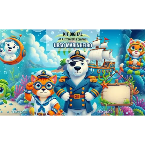 Kit Digital Urso Marinheiro