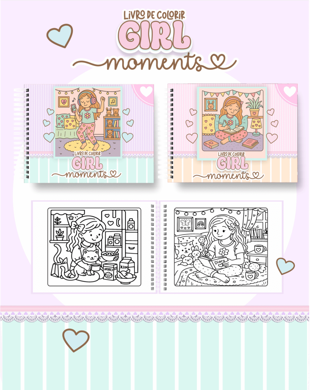 Livro de Colorir GIRL MOMENTS - Imagem 1