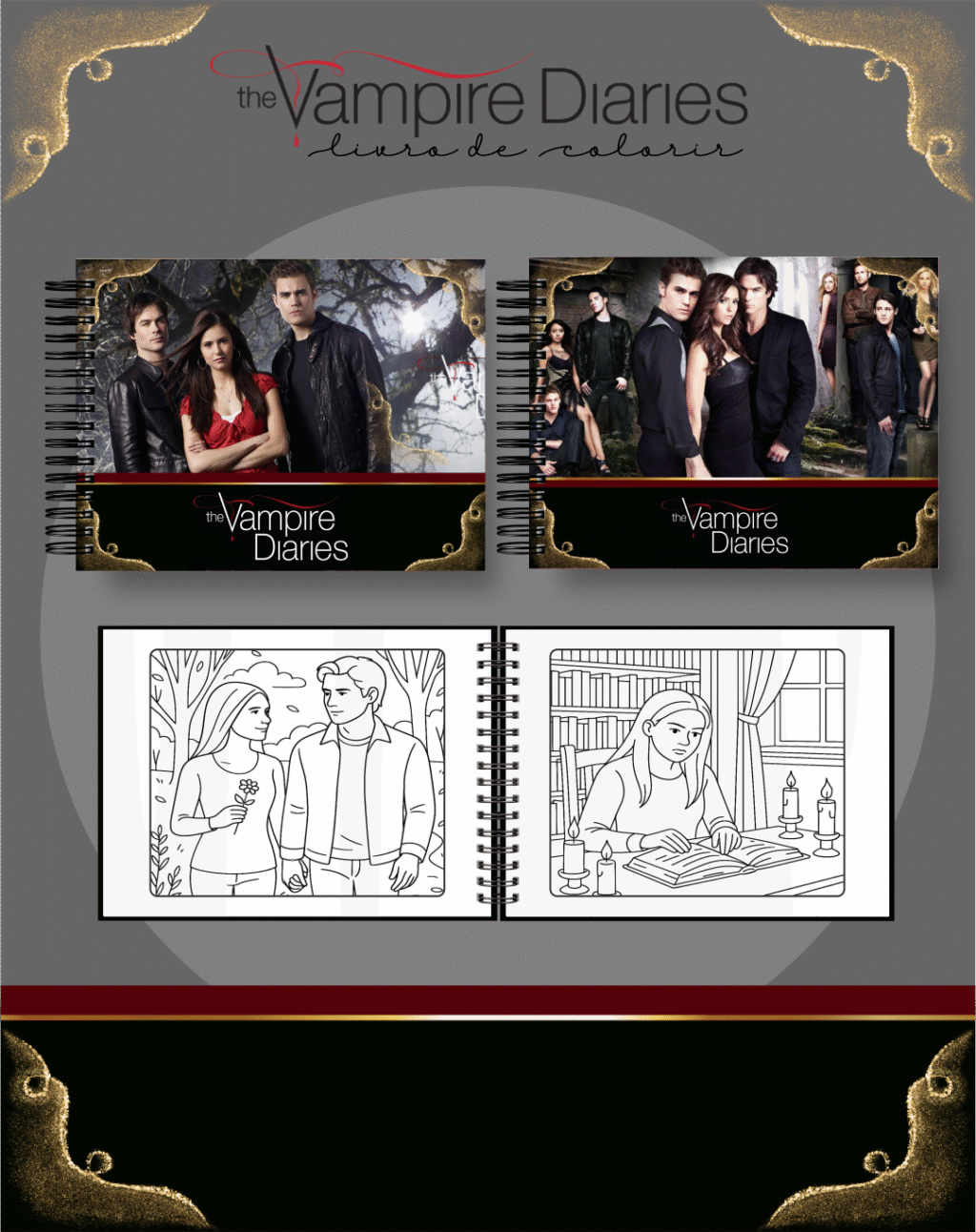 Livro de Colorir THE VAMPIRE DIARIES - Imagem 1