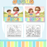 Livro de Colorir COLORINDO COM JESUS 2 - MENINO E MENINA
