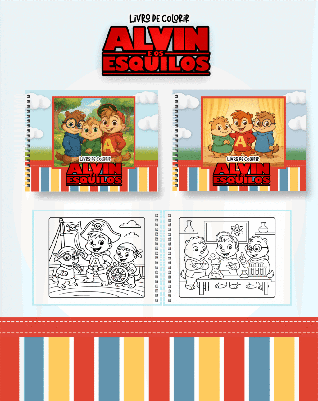 Livro de Colorir ALVIN E OS ESQUILOS - Imagem 1