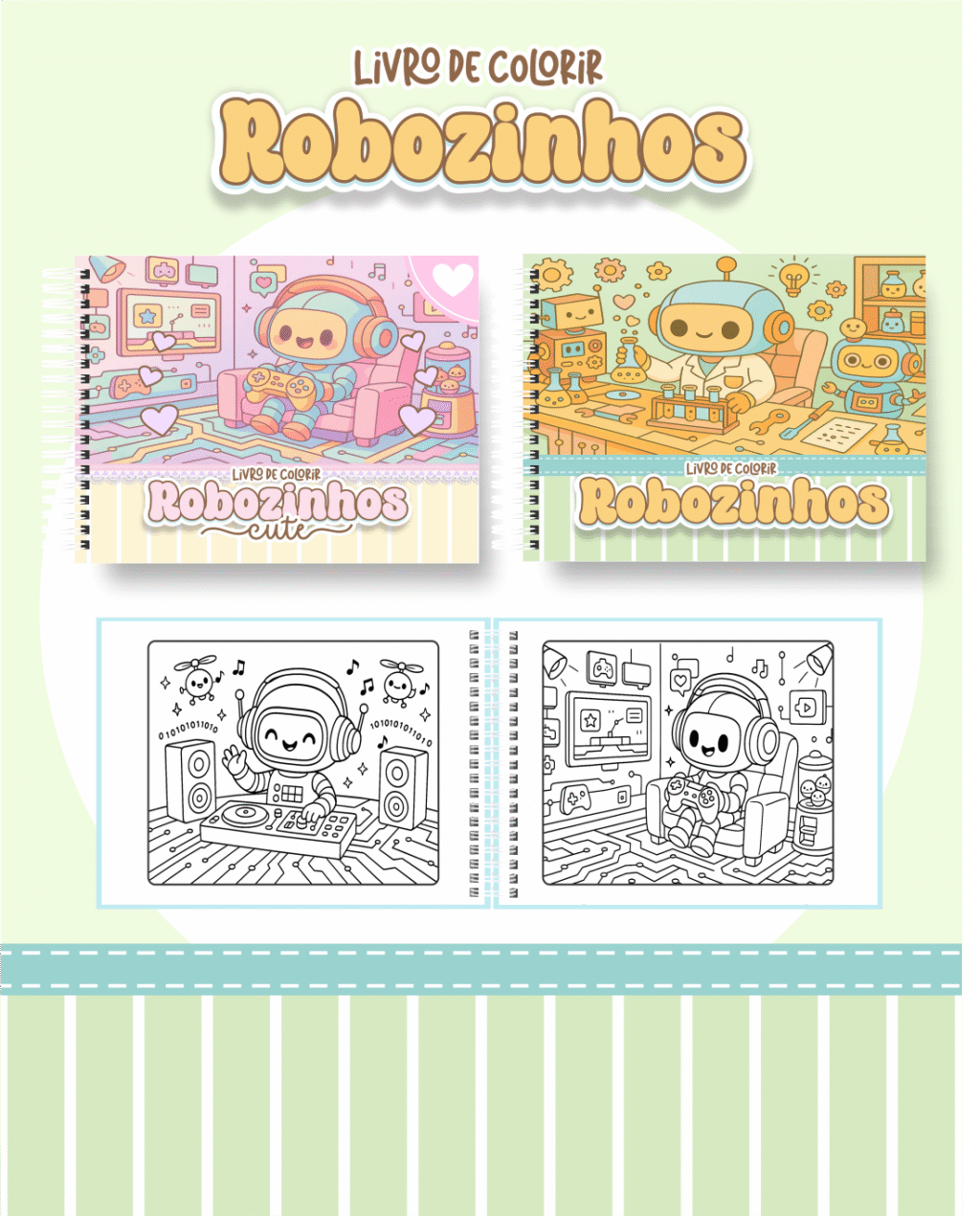 Livro de Colorir ROBOZINHOS - Imagem 1