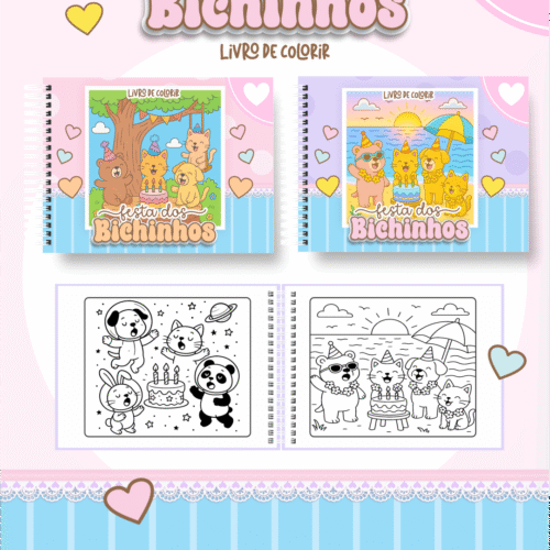 Livro de Colorir FESTA DOS BICHINHOS