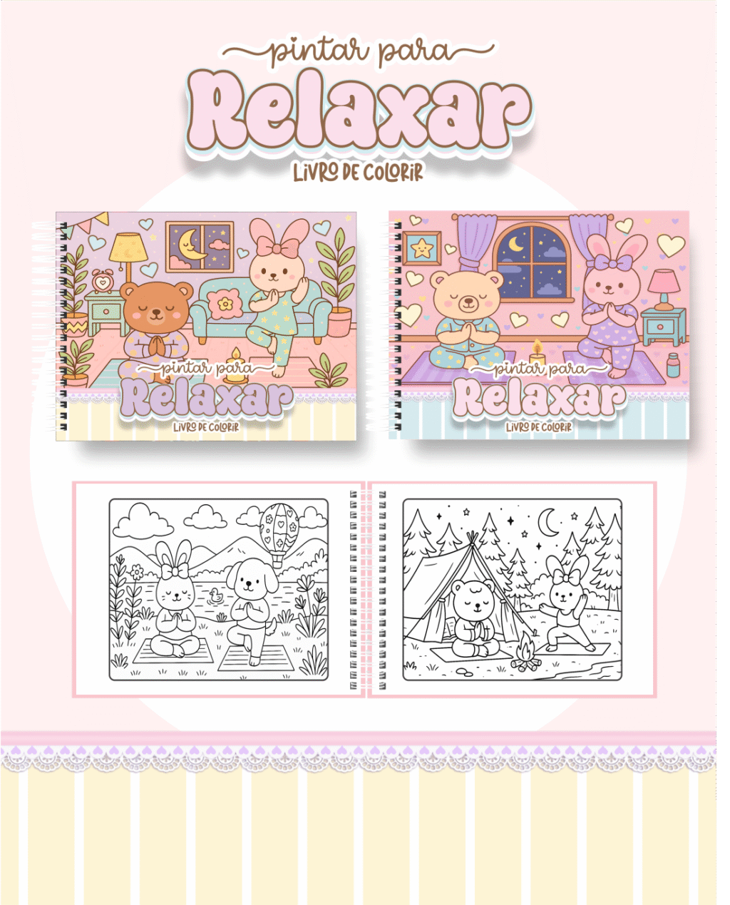 Livro de Colorir PINTAR PARA RELAXAR - Imagem 1