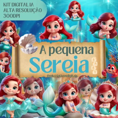 Kit Digital A PEQUENA SEREIA BABY
