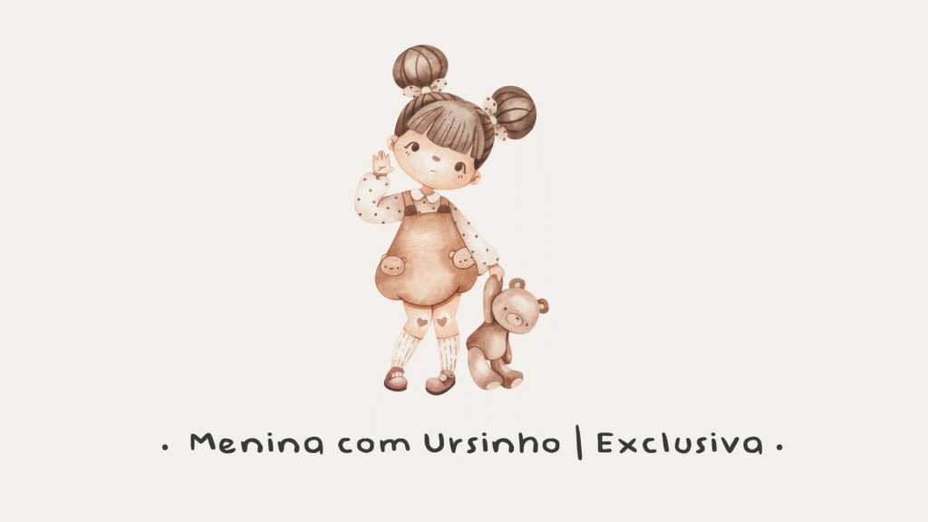 Kit Digital - Menina com Ursinho - Imagem 1