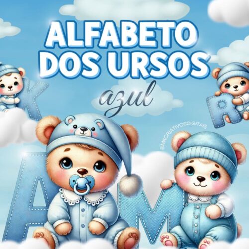 Kit Digital ALFABETO DOS URSOS AZUL