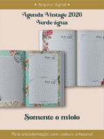 Agenda Vintage 2026 Costura (somente o miolo)
