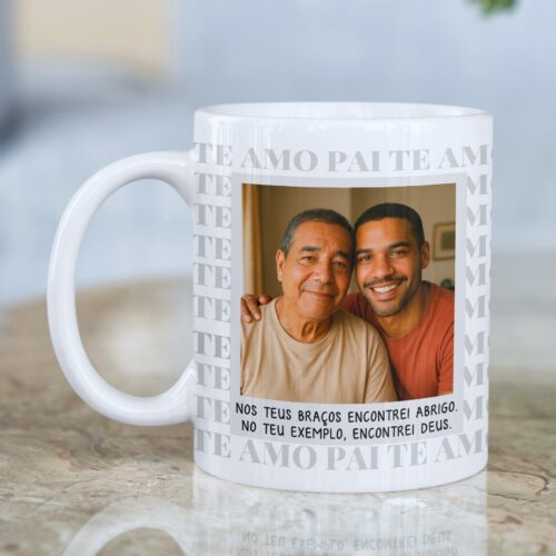 Arte Digital "Pai, nos teus braços encontrei abrigo. No teu exemplo encontrei Deus"