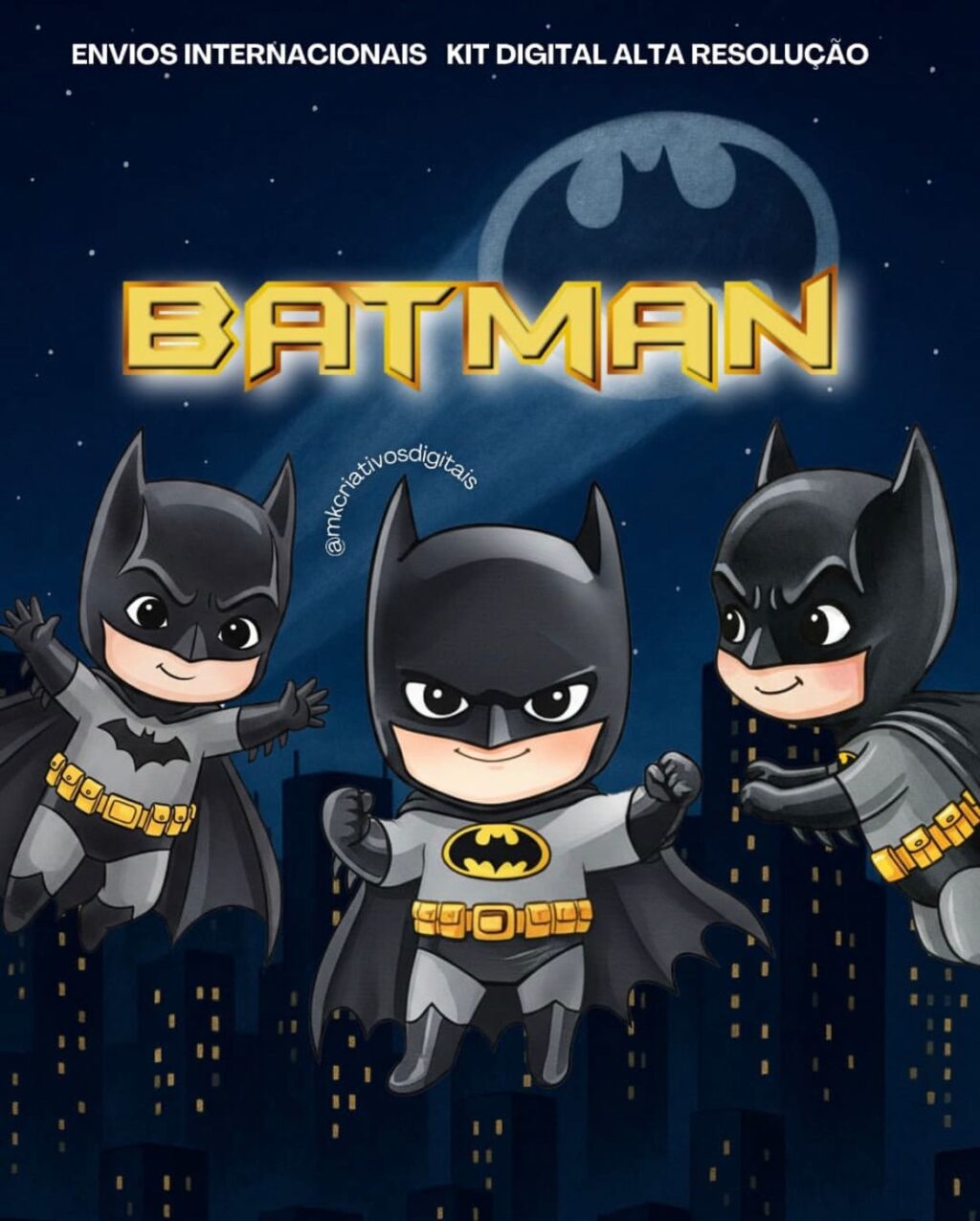 Kit Digital BATMAN AQUARELA - Imagem 1
