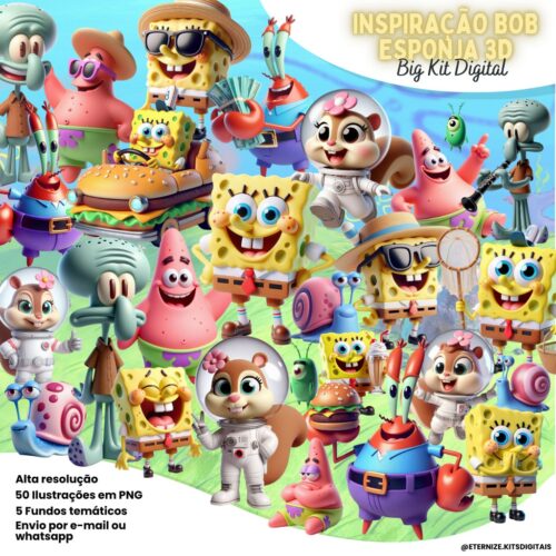 Kit Digital Bob Esponja 3D