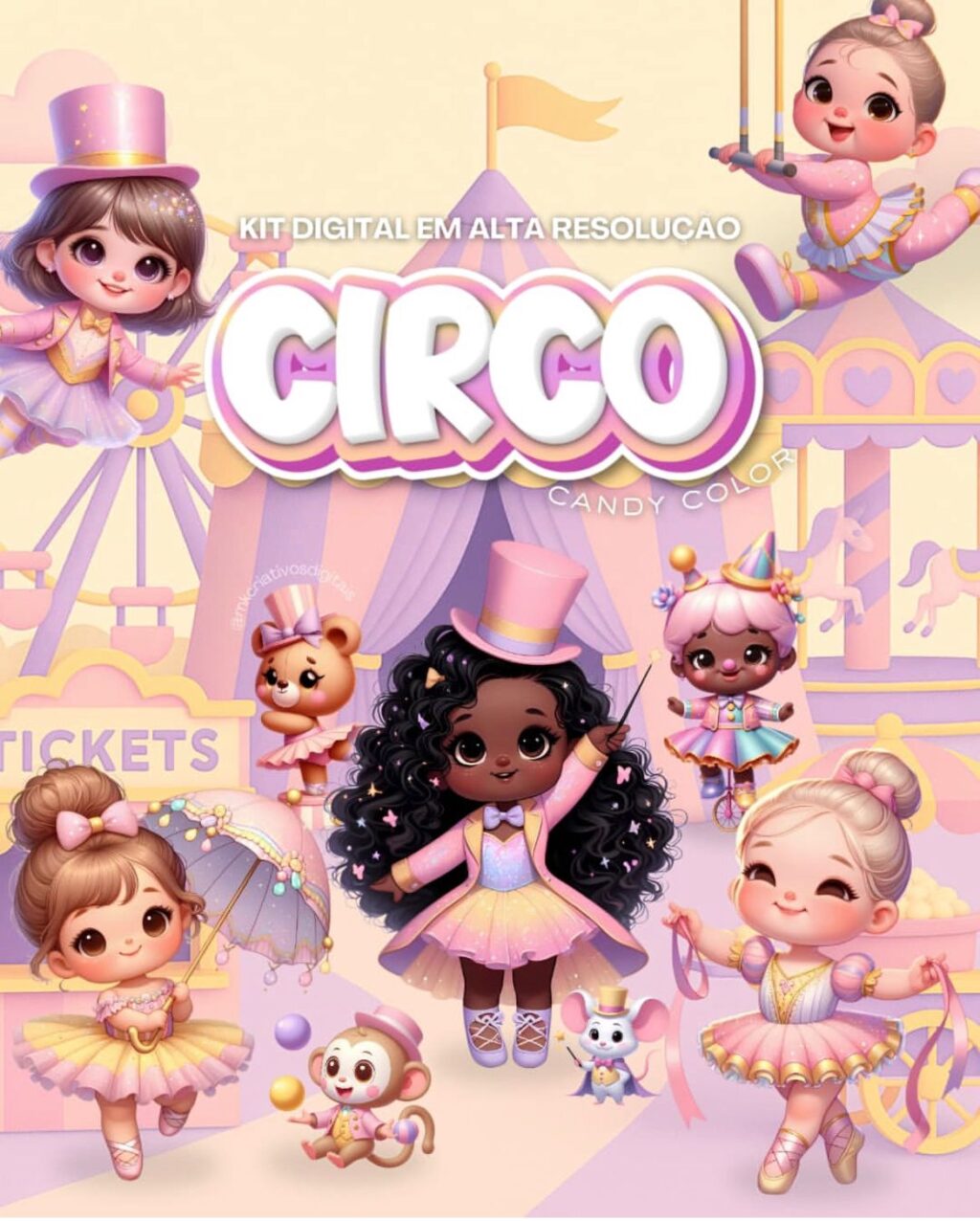 Kit Digital CIRCO CANDY COLOR - Imagem 1