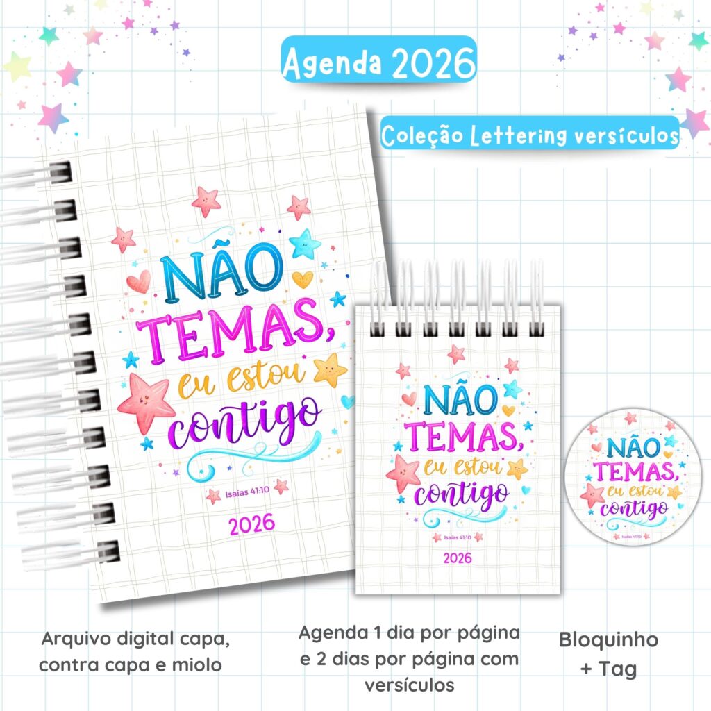 Arquivo Digital - Coleção Agenda 2026 Lettering versículos - Imagem 1