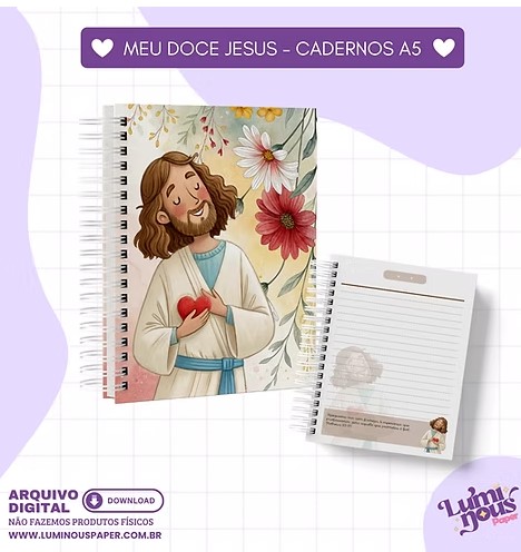 Combo 10 Cadernos Meu Doce Jesus - Arquivo Digital