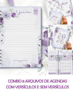 ARQUIVO COMBO 8 Agendas 2026 e Permanente COM VERSÍCULOS e SEM VERSÍCULOS Violeta