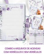 ARQUIVO COMBO 8 Agendas 2026 e Permanente COM VERSÍCULOS e SEM VERSÍCULOS Violeta - Imagem 7