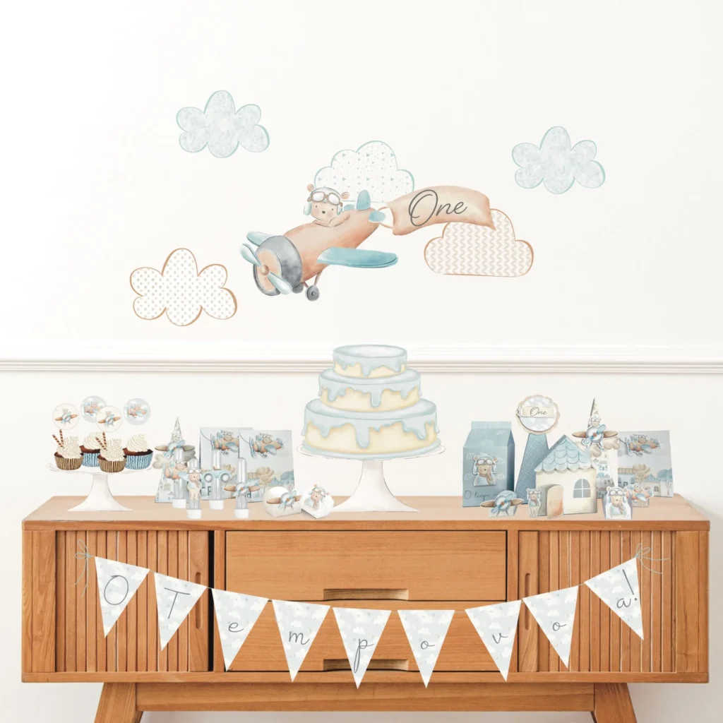 Printables: Festa em casa! O tempo voa – Ursinho aviador - Imagem 3