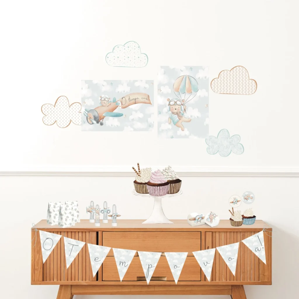 Printables: Festa em casa! O tempo voa – Ursinho aviador - Imagem 7
