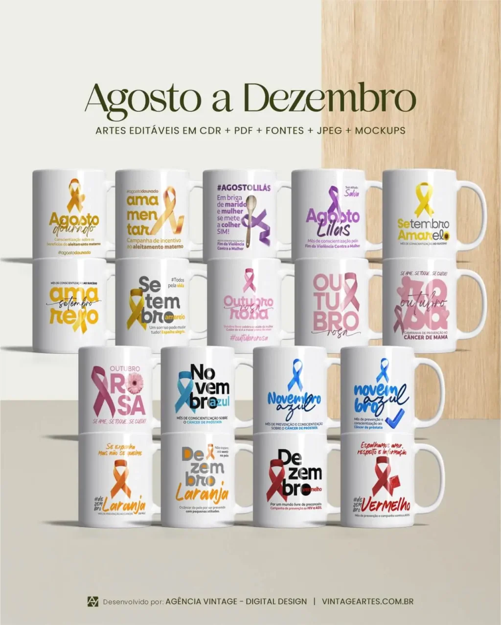 Pacote de Artes Caneca Campanhas de Saúde - Imagem 15