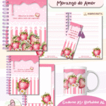 Combo Caderno Morango do Amor